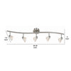 5 Light 120V Metal Track Light Fixture with Glass Shade White and Silver By Casagear Home BM225641