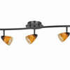 5 Light Glass Shade 120V Metal Track Light Fixture Black and Yellow By Casagear Home BM225649