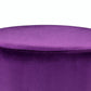 16 Fabric Upholstered Round Ottoman with Fringes Purple By Casagear Home BM225687