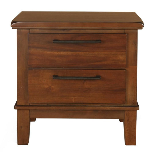 29" 2 Spacious Drawer Nightstand with Chamfered Legs, Brown By Casagear Home