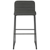 40 Inch Channel Stitched Low Fabric Barstool with Sled Base Set of 2 Gray By Casagear Home BM226194