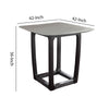 Square Marble Top Counter Height Wooden Table with Sled Base Gray By Casagear Home BM226848