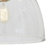 Glass Dome Pendant Light with Wood Finial Crown Top Brown and Clear By Casagear Home BM227175