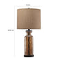Glass Table Lamp with Fabric Drum Shade Gold and Beige By Casagear Home BM227214