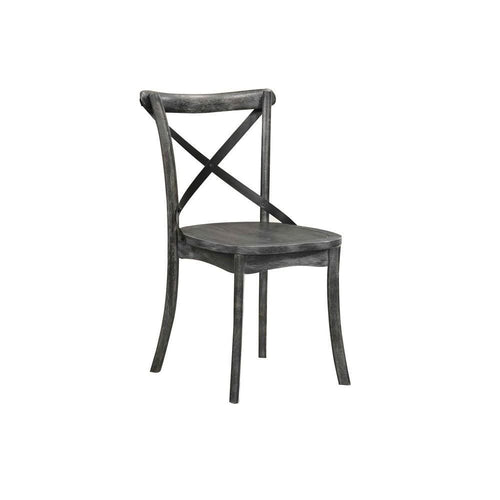 Dining Chair Set | X Back | Wood & Metal | Gray & Black