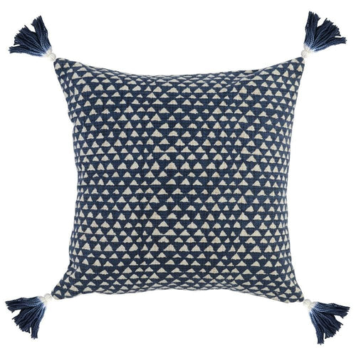 Throw Pillow | Square | Geometric Pattern | Blue & White