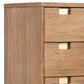 48 inch 5 Drawer Wooden Chest with Cutout Pulls Brown by Casagear Home BM230760