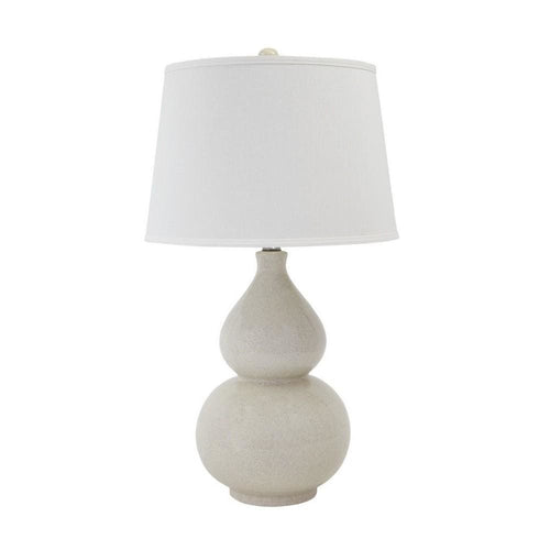 Nora Table Lamp | Double Gourd Ceramic Base | Hardback Shade | Cream