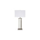 Metal Frame Hardback Table Lamp Set of 2 White & Silver By Casagear Home BM230954