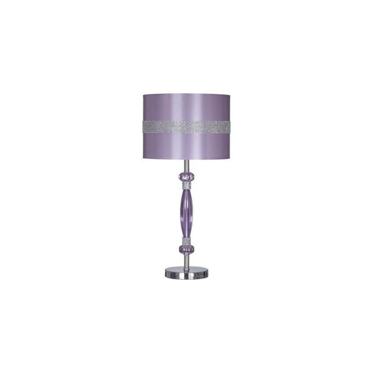 Acrylic & Metal Base Table Lamp with Fabric Shade, Purple By Casagear Home