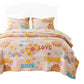 Berlin 2 Piece Rainbows and Clouds Print Twin Quilt Set, Beige By Casagear Home