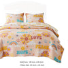 Berlin 2 Piece Rainbows and Clouds Print Twin Quilt Set Beige By Casagear Home BM231033