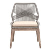Intricate Rope Weave Dining Chair with Removable Cushion Set of 2 Gray By Casagear Home BM231080
