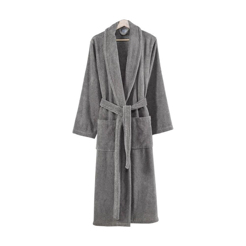 Marseille Bathrobe | Small | Fabric | Shawl Collar | Dark Gray