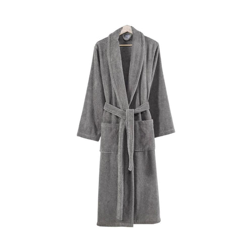 Marseille Bathrobe | Large | Fabric | Shawl Collar | Dark Gray