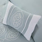 Ohio 5 Piece Queen Comforter Set with Scrolled Motifs Gray and White by Casagear Home BM231608