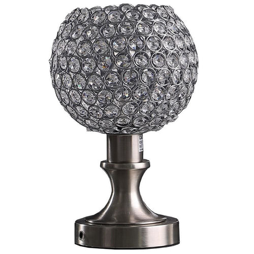 Nora Table Lamp | Acrylic Bead Globe | Metal Base | Silver