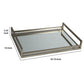 Rectangular Metal Frame Tray with Mirrored Top Silver By Casagear Home BM231913