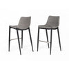 Counter Leatherette Barstool with Angled Tapered Legs, Set of 2, Gray By Casagear Home