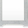 Rectangular Beveled Wall Mirror with Faux Diamond Inlays Silver By Casagear Home BM232514