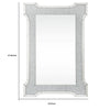Rectangular Beveled Wall Mirror with Faux Diamond Inlays Silver By Casagear Home BM232514