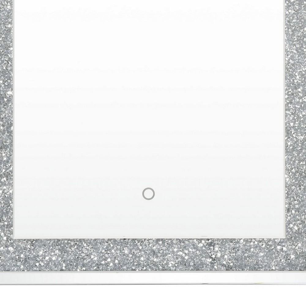 Rectangular Beveled Wall Mirror with Touch Led Silver By Casagear Home BM232515