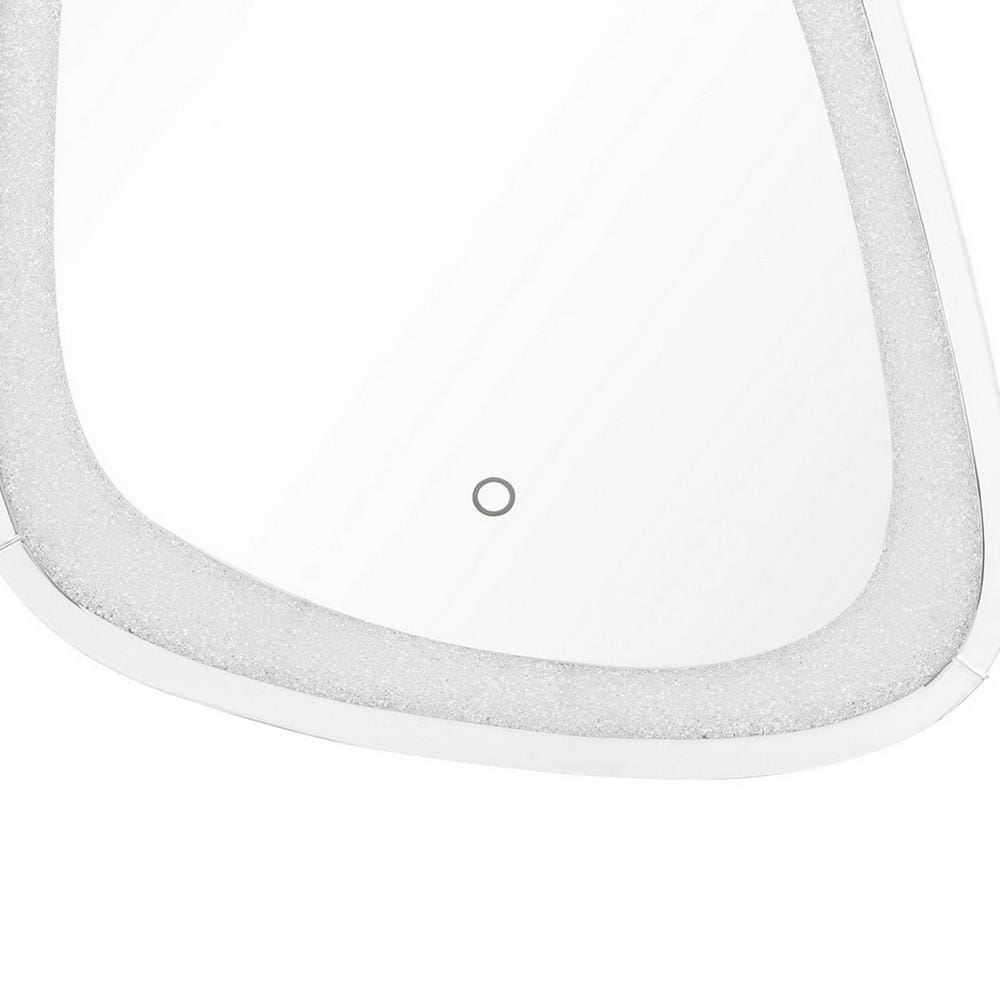 Irregular Beveled Wall Mirror with Touch Led Silver By Casagear Home BM232516