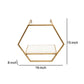 Hexagon Shaped Metal and Wooden Shelf Set of 3 Gold By Casagear Home BM232719