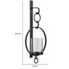 Metal Wall Sconce with Glass Hurricane and Chain Design Holder Black By Casagear Home BM232919