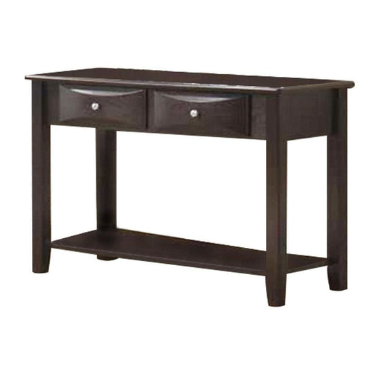 Wooden Console Table with 2 Spacious Drawers, Brown By Casagear Home