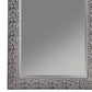 Rectangular Beveled Accent Floor Mirror with Glitter Mosaic Pattern Gray By Casagear Home BM233238