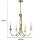 Metal Chandelier with 5 Candelabra Holders Gold By Casagear Home BM233250