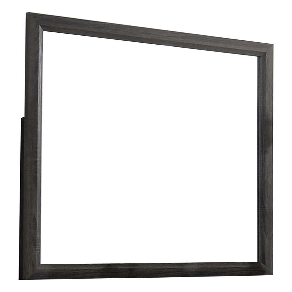 Contemporary Wood Frame Mirror | 39" | Gray