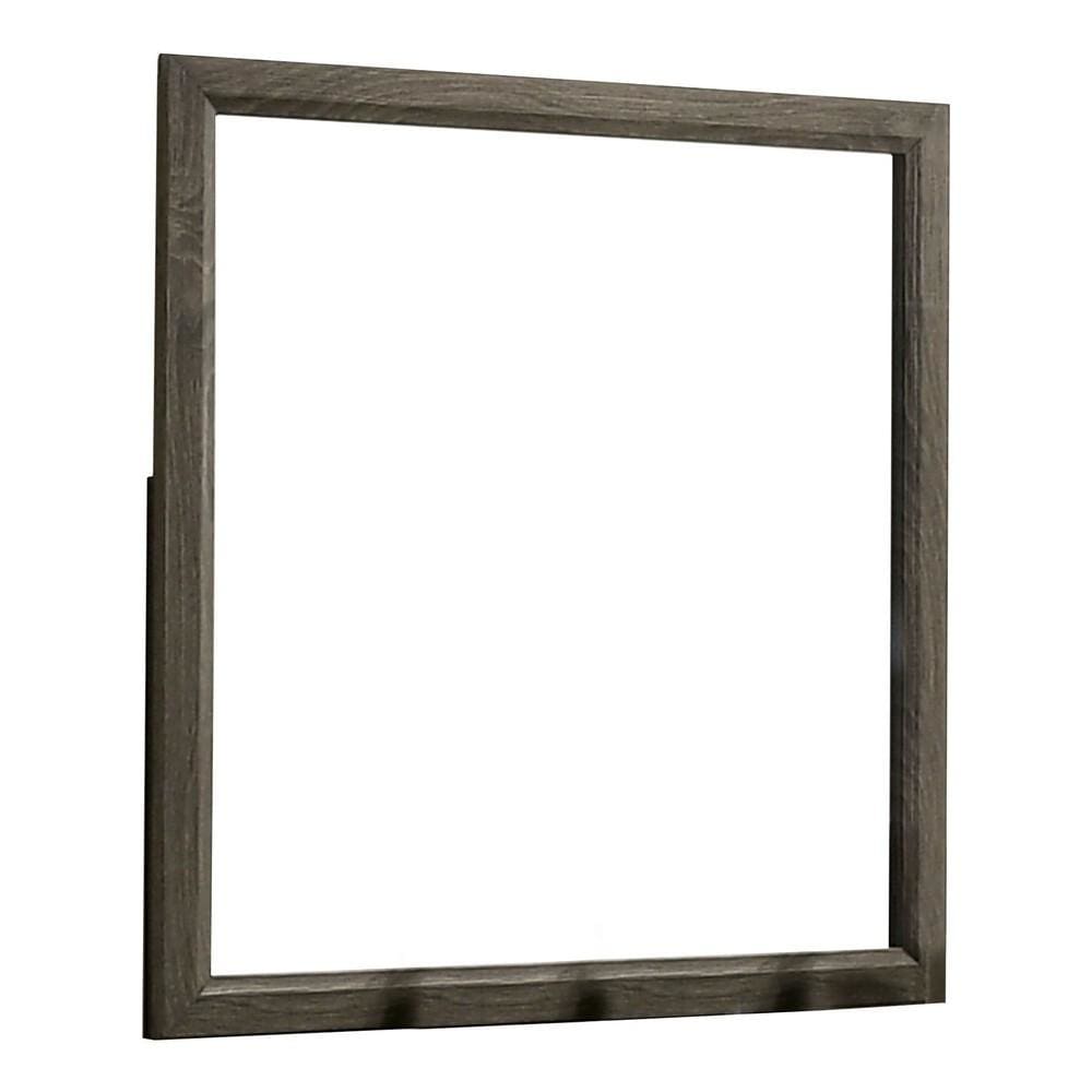 Transitional Wood Frame Mirror | 35" | Gray