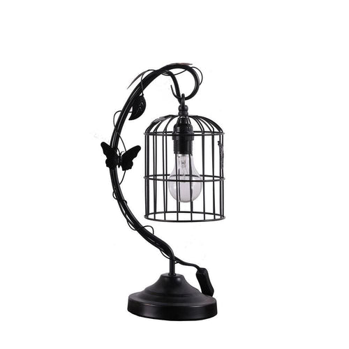 Table Lamp | Arc Design Metal | Birdcage Shade | Black