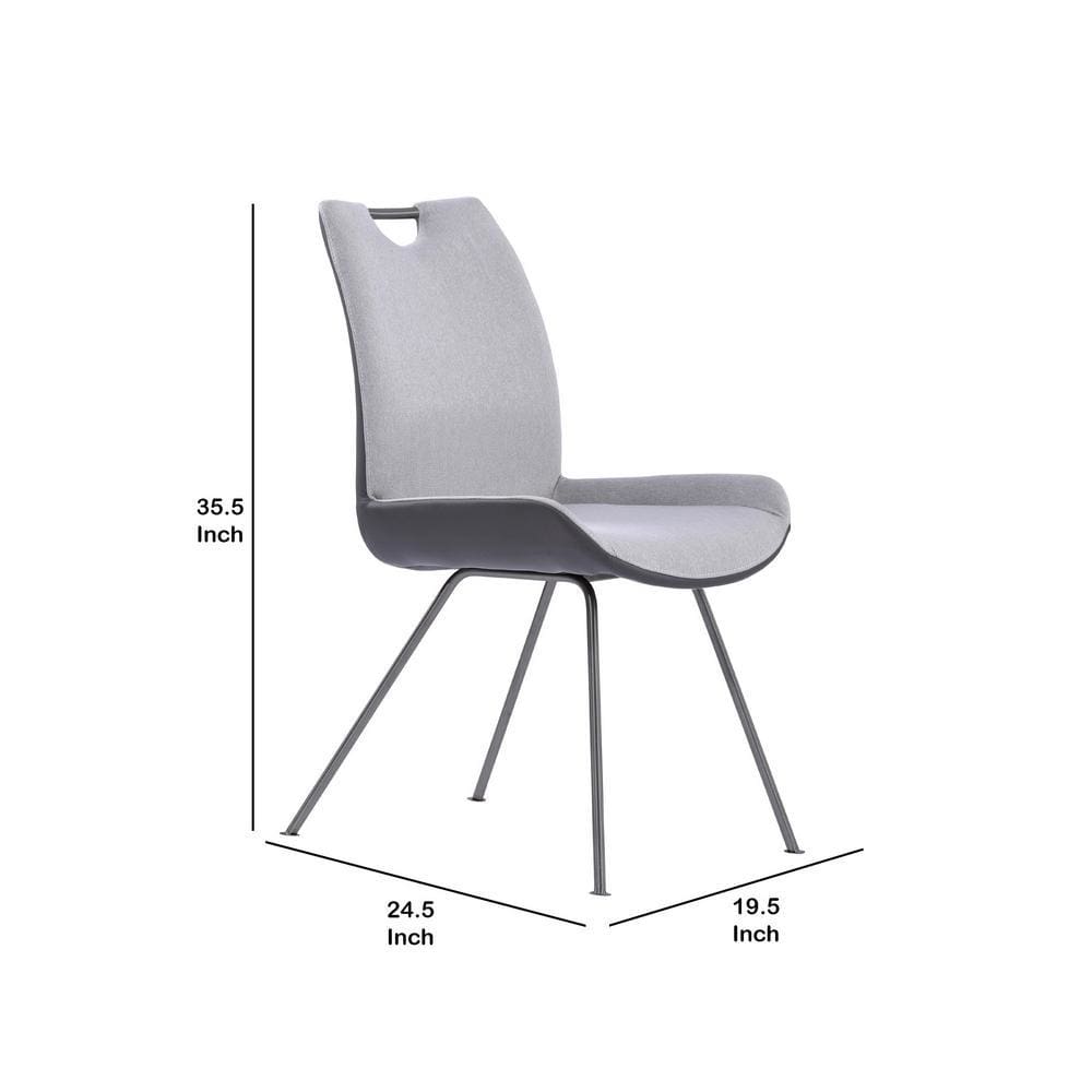 Curved Back Dining Chair with Bucket Design Seat Set of 2 Gray - BM237187 By Casagear Home BM237187