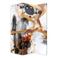 72 Inch 3 Panel Canvas Room Divider with Splash Print,Multicolor - BM238285 By Casagear Home