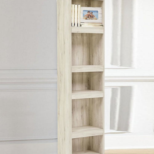 Pier Shelf | 72" | 5 Tier Wood | Adjustable Shelves | Washed White