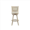 29 Inch Curved Back Wooden Swivel Bar Stool with Nailhead Trim Gray By Casagear Home BM239739
