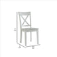 Wooden Dining Chair with X Shaped Back Set of 2 White By Casagear Home BM239757