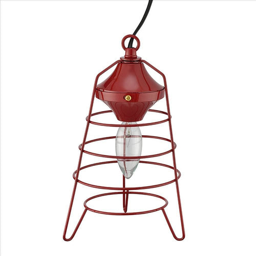 Lantern Lamp | Open Metal Frame | Red