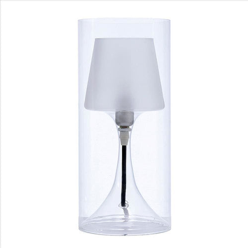 Table Lamp | Hurricane Style | Frosted Glass Shade | Clear
