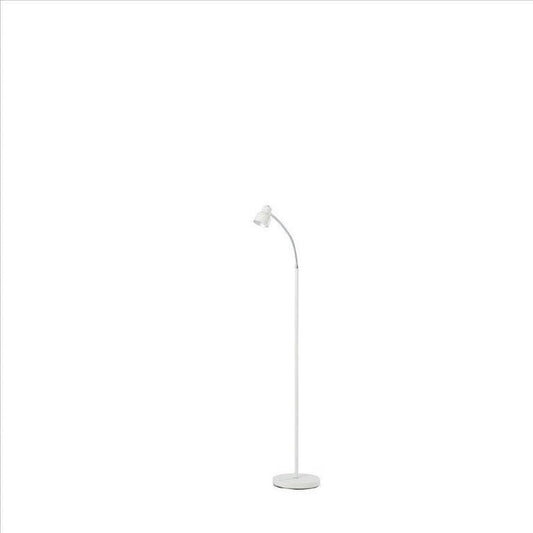 Floor Lamp with Adjustable and Bendable Gooseneck, White By Casagear Home