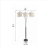 Floor Lamp with 3 Arched Arms and Fabric Shades Bronze By Casagear Home BM240429