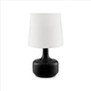 Table Lamp with Teardrop Metal Base and Fabric Shade, Black By Casagear Home