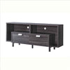 TV Stand with 2 Wooden Shelves and 2 Drawers, Gray By Casagear Home