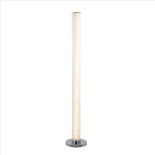 Column Style Floor Lamp with Sandrock Acrylic Tube, Clear By Casagear Home