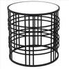 Mirrored Top Round Accent Table with Open Base Set of 2 Black By Casagear Home BM241052