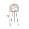 Dome Shaped Lattice Metal Planter with Tripod Peg Legs Set of 2 Gold By Casagear Home BM241059