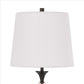 Table Lamp with Metal and Glass Jar Base White and Bronze BM241836